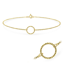 Round Shaped Gold Plated Silver Anklet ANK-578-GP